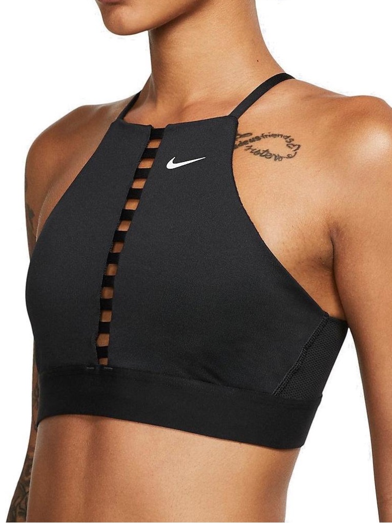 Nike Black High-Neck Cutout Sports Bra Sz Xl Indy Lattice Sports Bra In Black